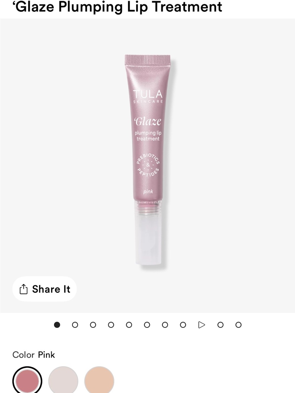 Tula Glaze Plumping Lip Treatment — Shimmer Pink
